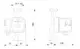 Umwälzpumpe von Grundfos mit fließenden Linien, seitlicher Anschluss und technischem Design, sichtbar sind verschiedene Maße und Anschlüsse.